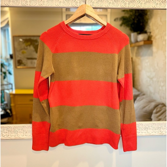 French Connection Sweaters - French Connection Sweater - Bright Orange & Tan - M